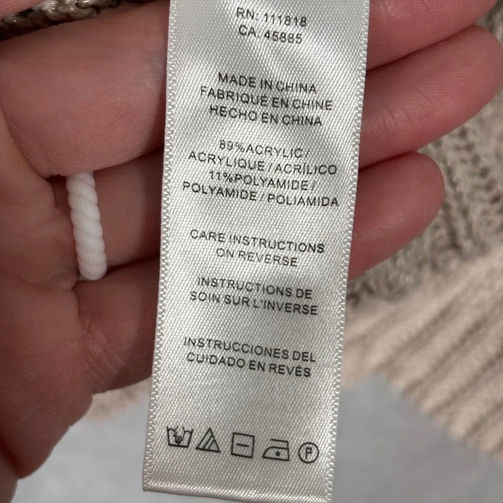 Michael Kors Metallic‎ Thread Open Back Sweater Small Sheer Knit Neutral Shimmer